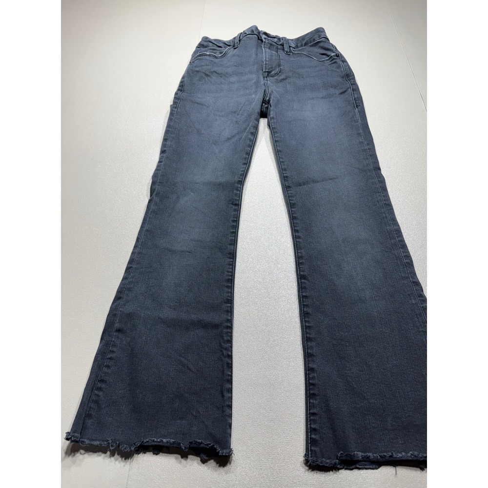 FRAME Le Crop Mini Boot‎ Jeans Faded Black Raw Hem Size 25